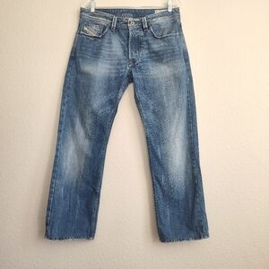 Diesel Jeans Men 31x32 Blue Larkee Regular Straight Leg Jeans 0885V